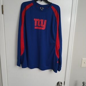 Men's Blue and Red Long Sleeve Shirt